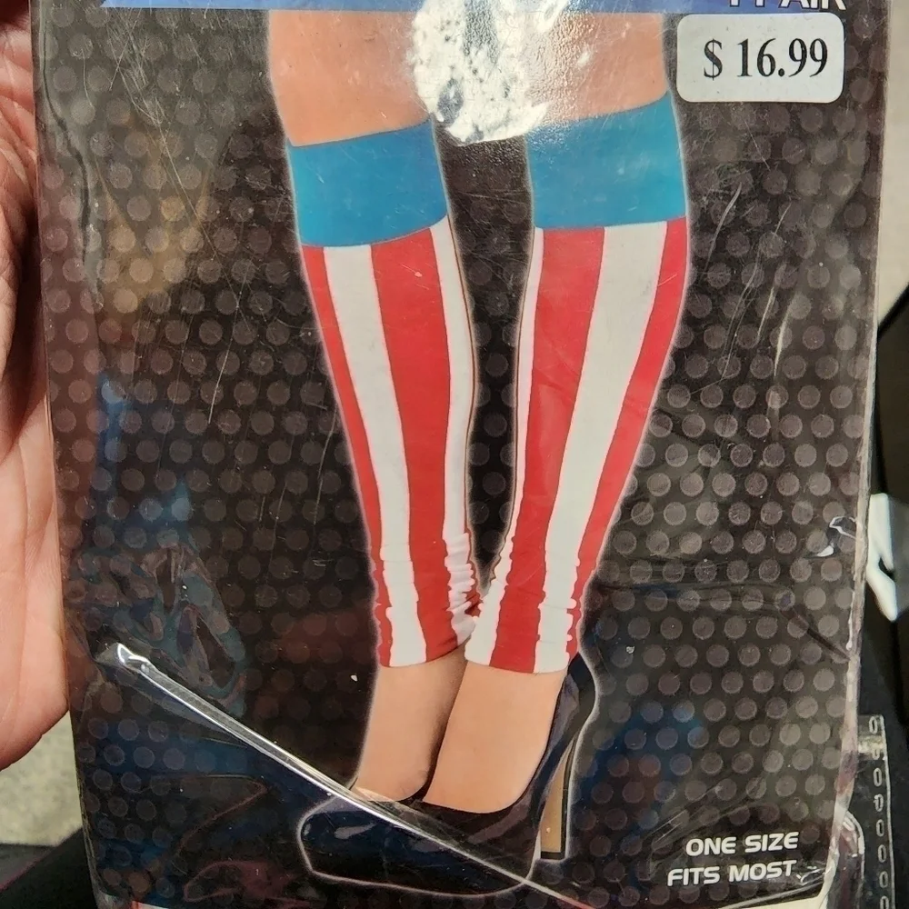 NWT Marvel American Dream Leg Warmers Halloween Costume Cosplay Women's OS New